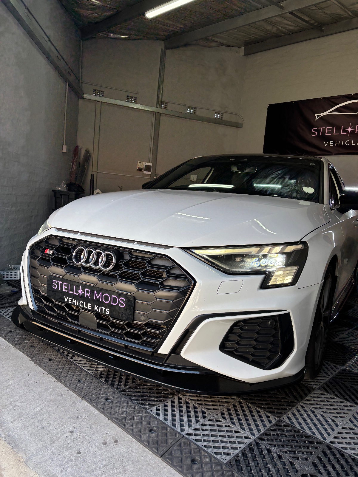 Gloss Black Audi A3/S3 8Y Maxton Style Front Lip