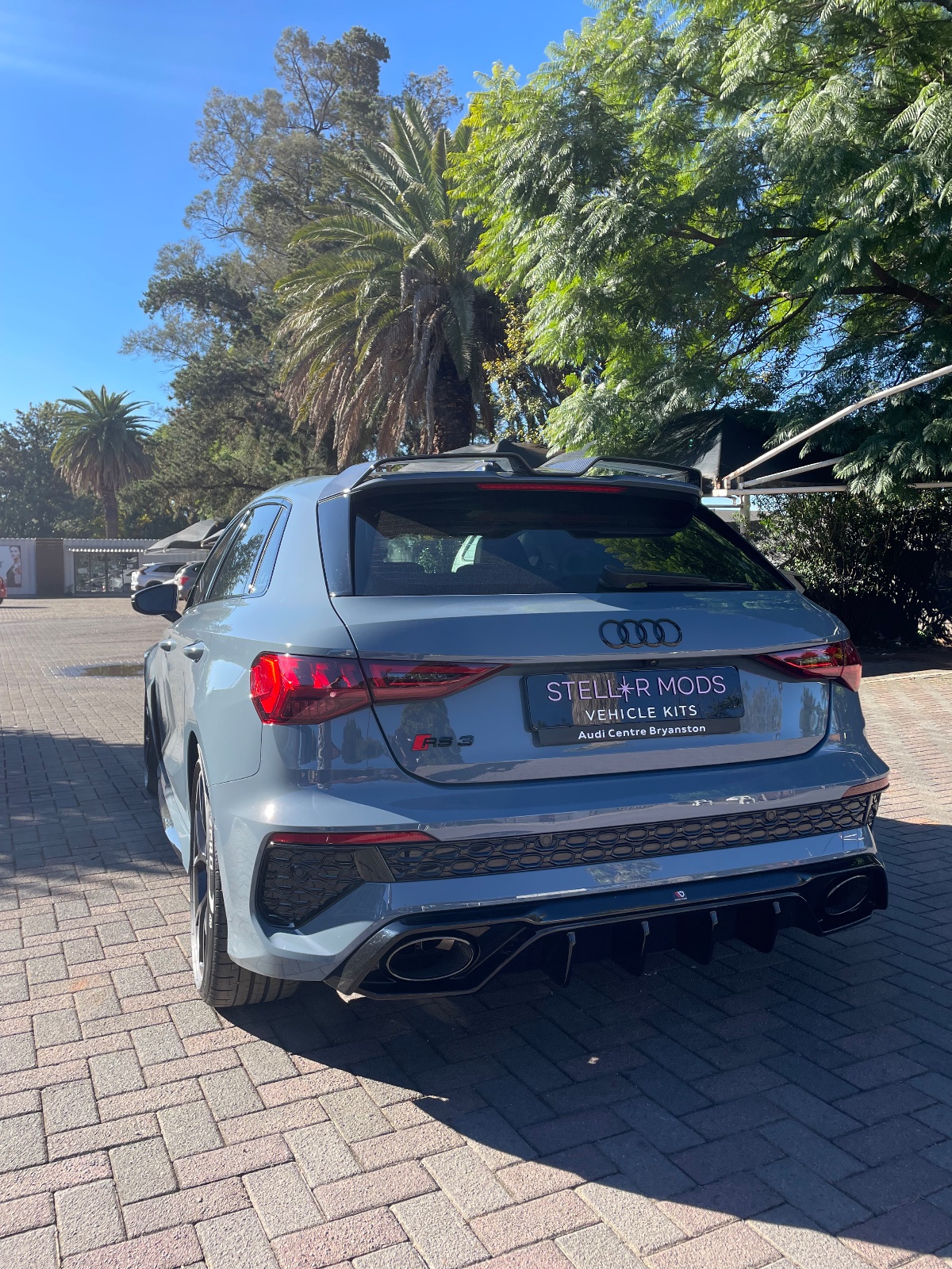 Gloss Black Audi RS3 8Y Hatch Maxton Rear Diffuser 